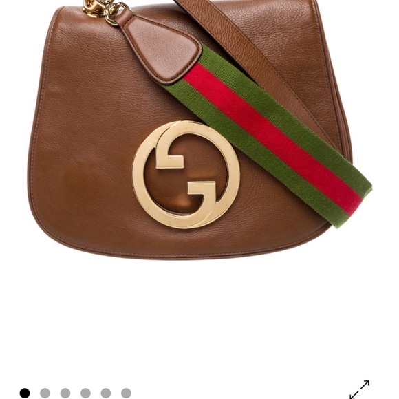 Gucci Handbags - Gucci Tan Leather Shoulder Bag with Gold Logo